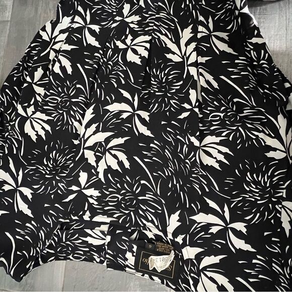 Vintage Silk Black White Flora Floral Square Neck Grunge Whimsigoth Maxi Dress 6 - Picture 11 of 15